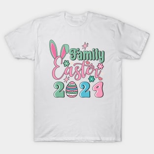 Family Easter 2024 Easter Bunny Retro Family Matching T-Shirt